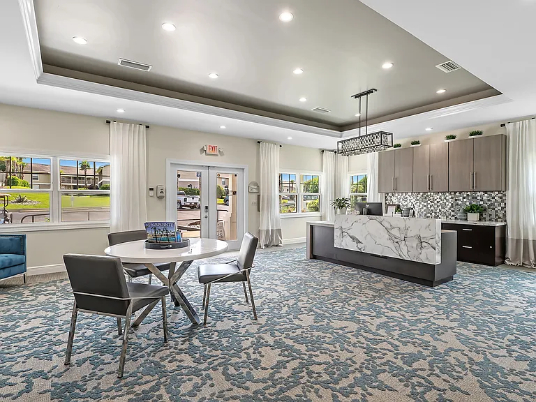 Feel at home in our refined resident clubhouse, a friendly haven designed for the utmost care of our current and future residents.