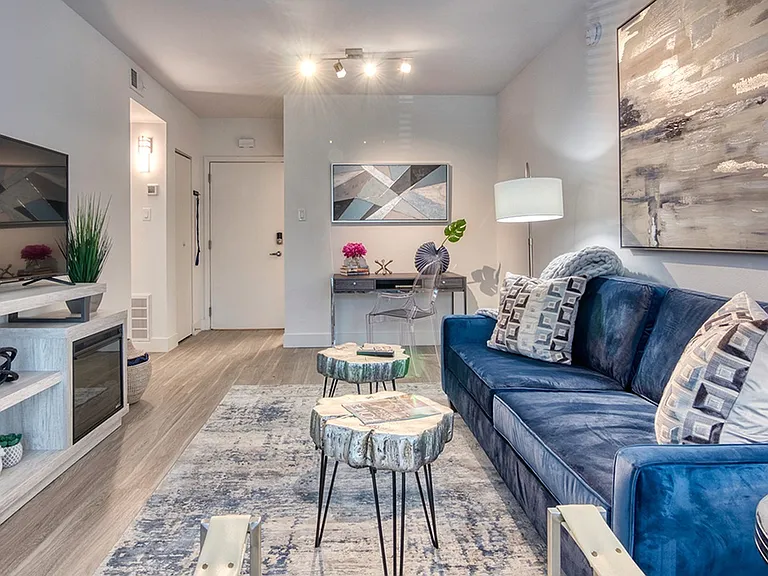 Model apartment living area