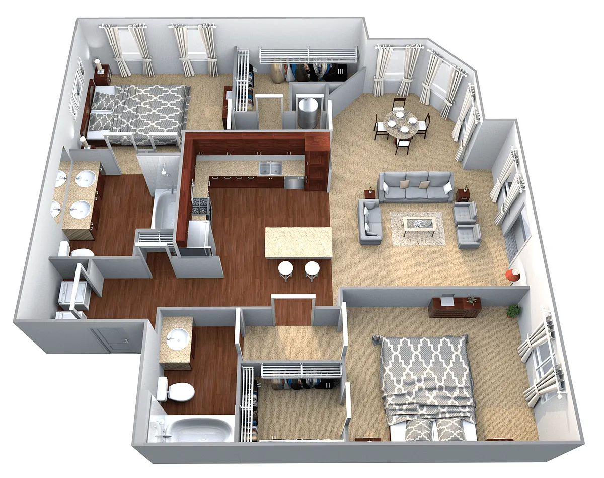 Floor plan B3 2 Bed/2 Bath
