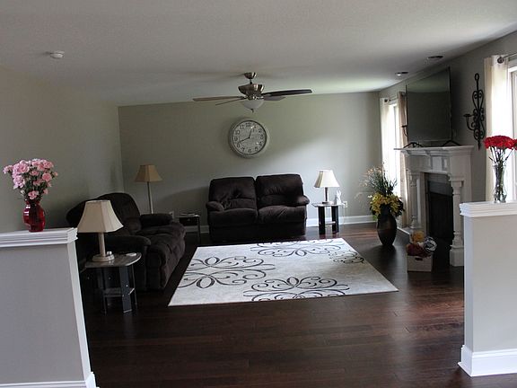 Living room with fireplace