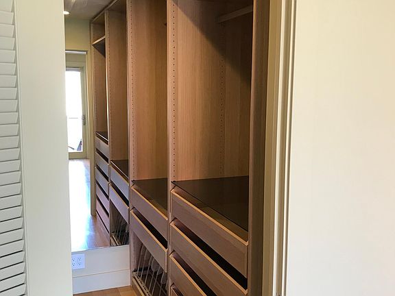 Master bedroom built in closet right side.
