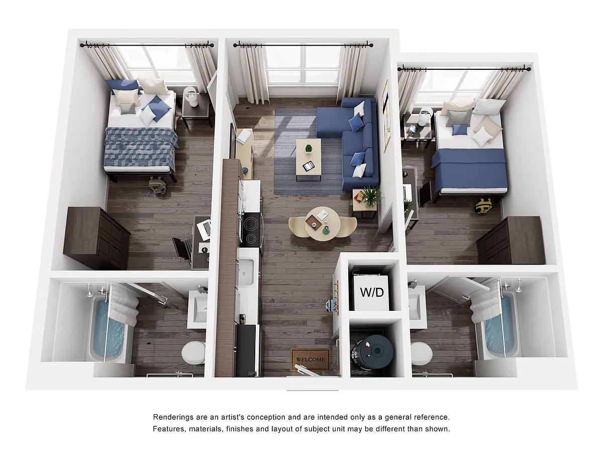 Floor plan 2x2B
