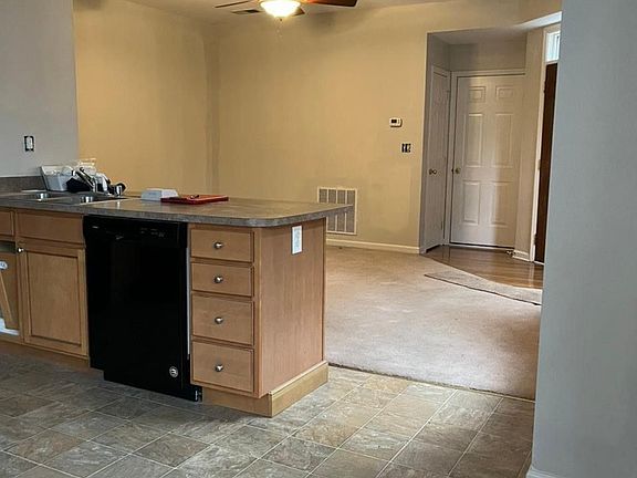 Looking into the living room. We are not finished painting