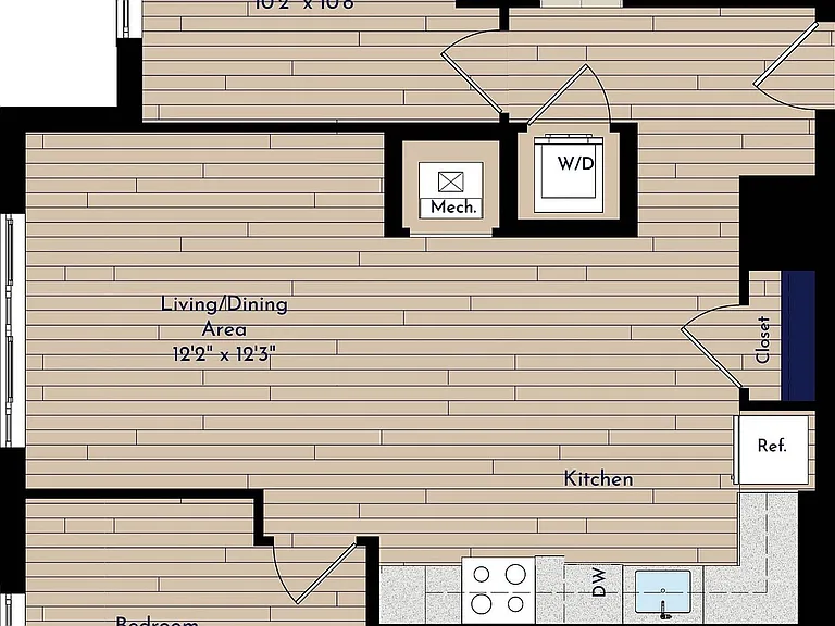 B 2BR-D Two Bedroom Floor Plan B 2BR-D Two Bedroom Floor Plan