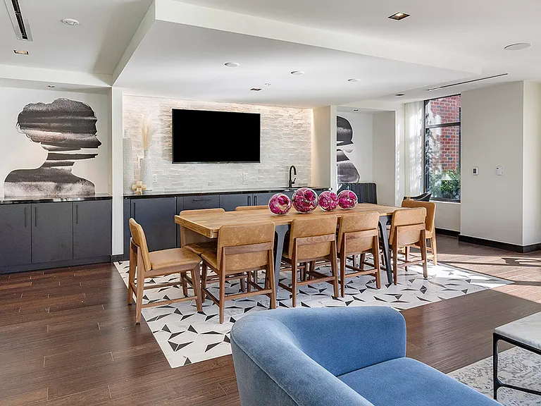 Apartment community resident lounge at Griffis Edgemoor in Bethesda, Maryland.
