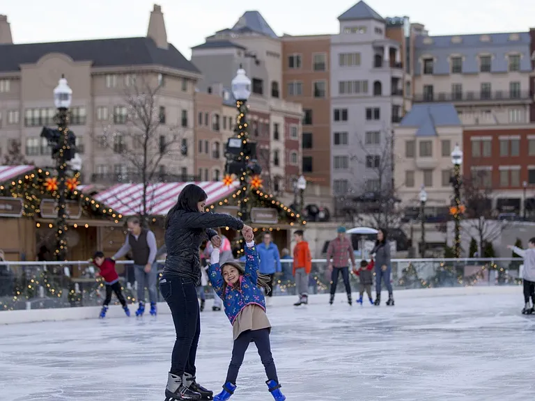 Outdoor ice skating and Christkindlmarkt