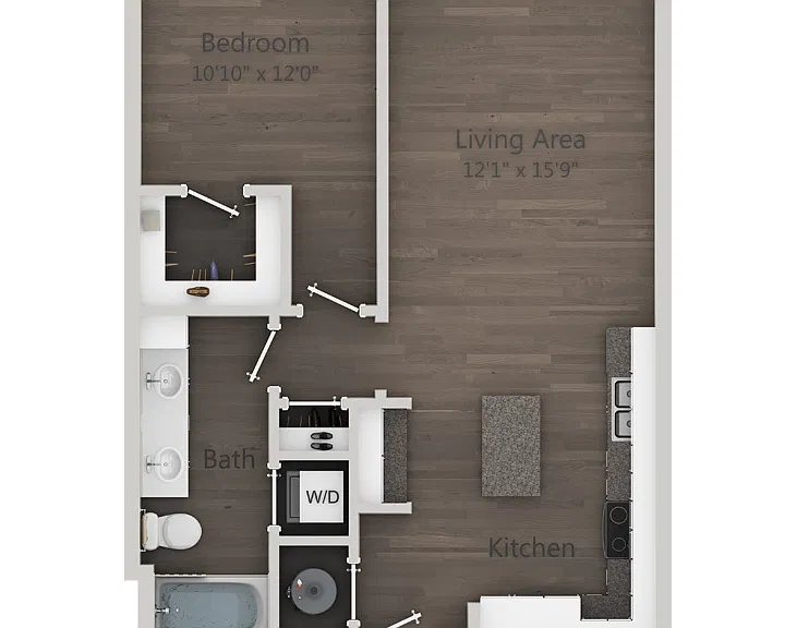 Ellison On Broad - Gossamer (A2) - 1 Beds - 1 Baths - 711 Sq. ft.