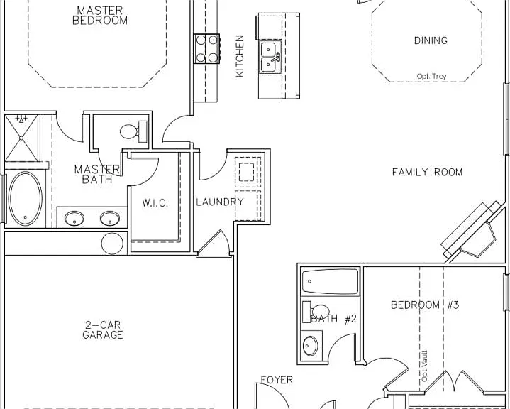 Open floor plan with 3 bedrooms, 2 bathrooms, fenced back yard