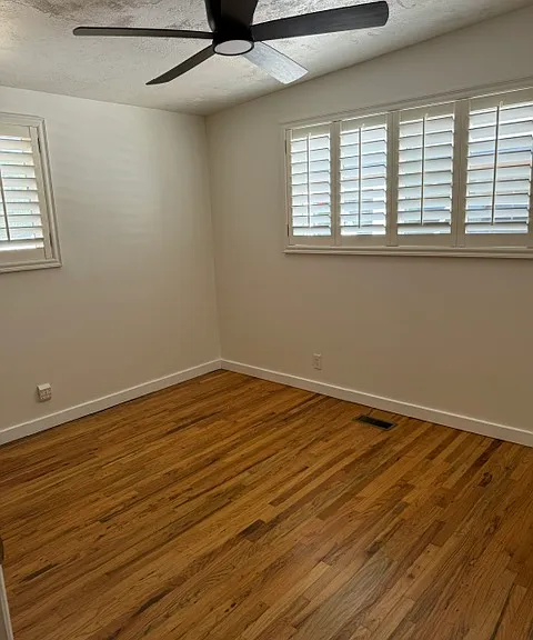 Master bedroom with new fan