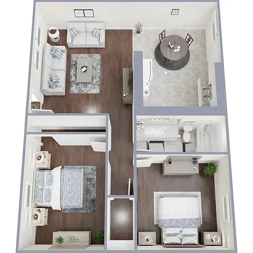 Floor plan 2 Bed 1 Bath