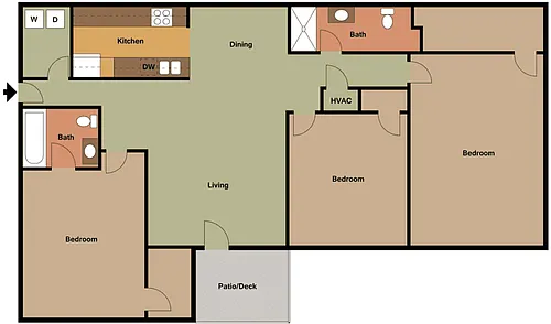 Floor plan Three Bedroom