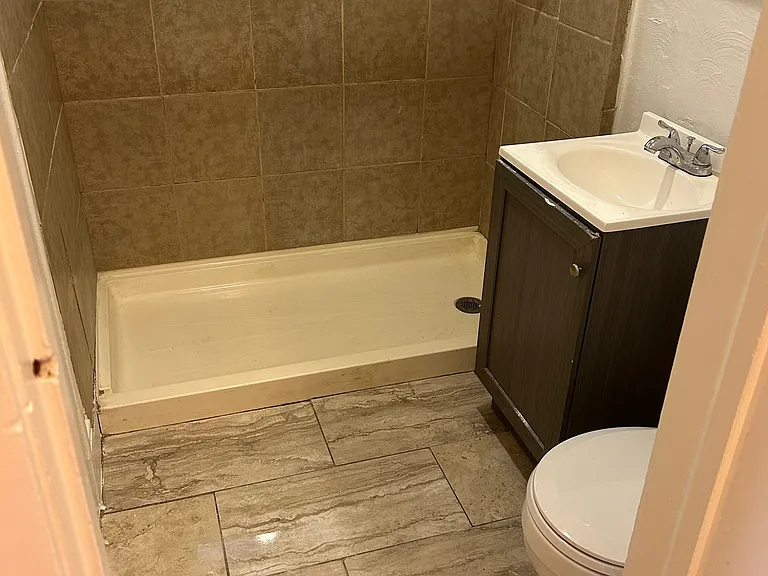 bath with walk in shower