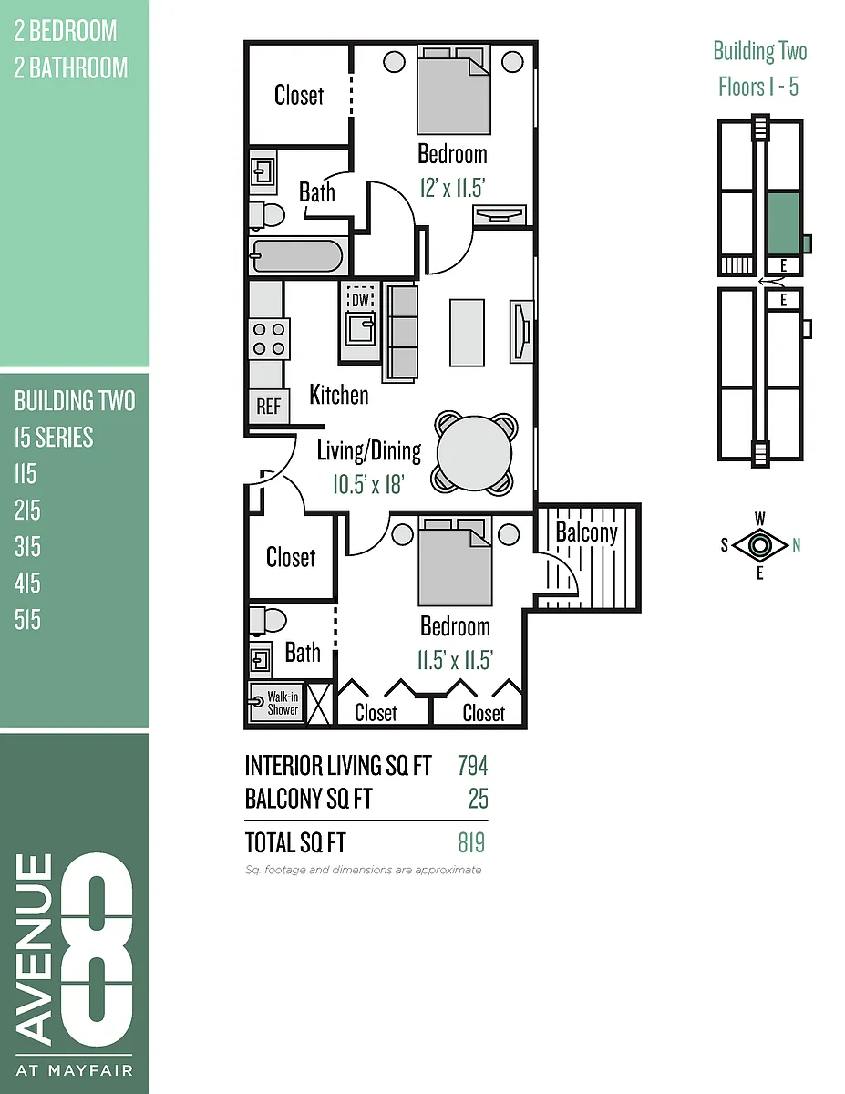 Floor plan 15 Series 2 Bedroom / 2 Bath