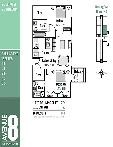 Floor plan 15 Series 2 Bedroom / 2 Bath