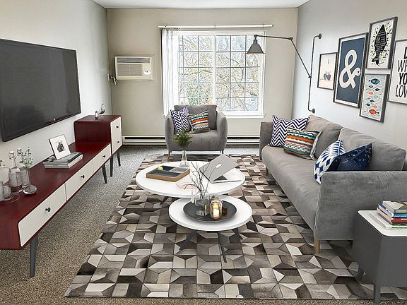 Light, airy living space in 1 bedroom updated apartment