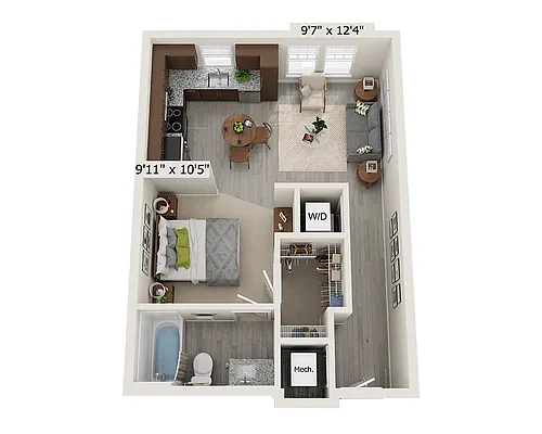 Floor plan Studio E1B