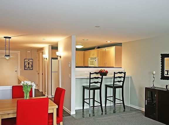 Kitchen and entry from main living area
