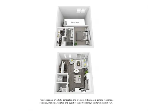 Floor plan 1x1.5 Townhome