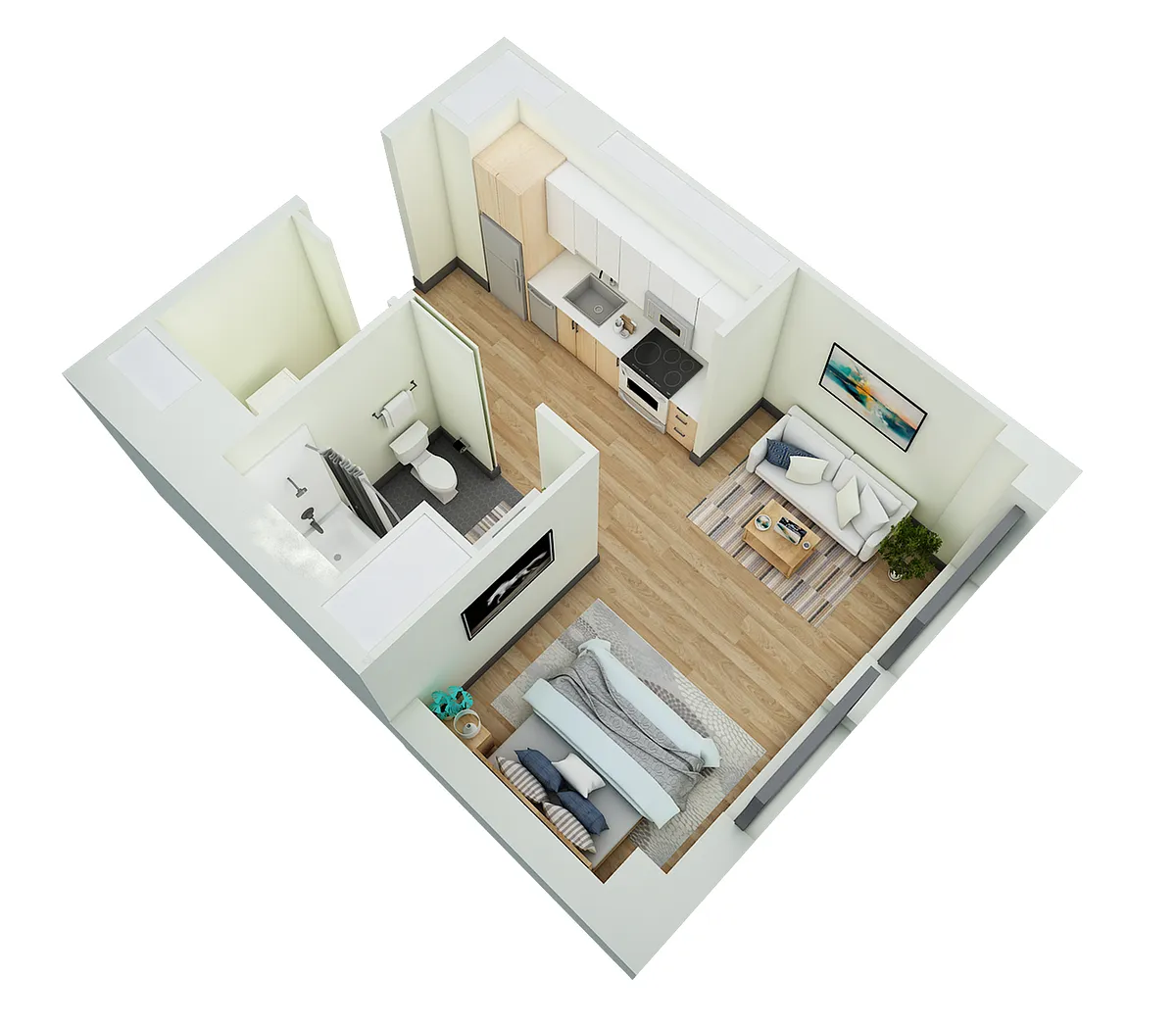 Floor plan Studio 1 Bath-G