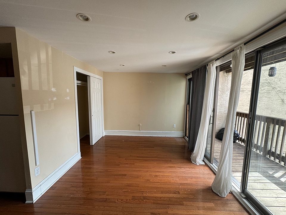living room with sliding doors to deck area