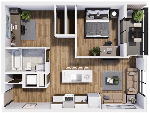 Floor plan 1B