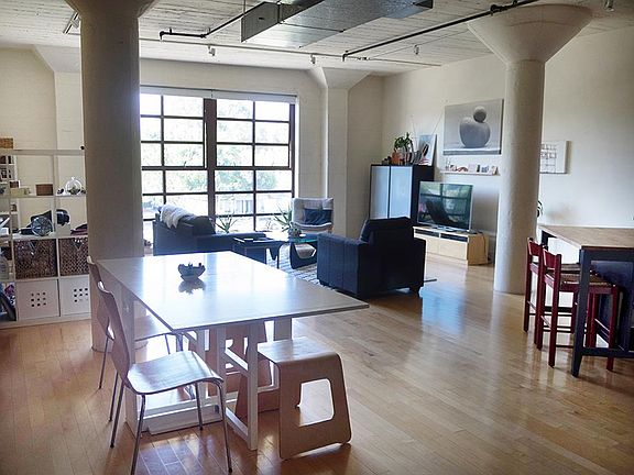 Large open living room / great room with abundant natural li