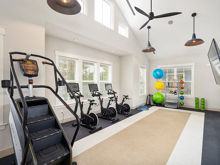 Premium fitness center with yoga room