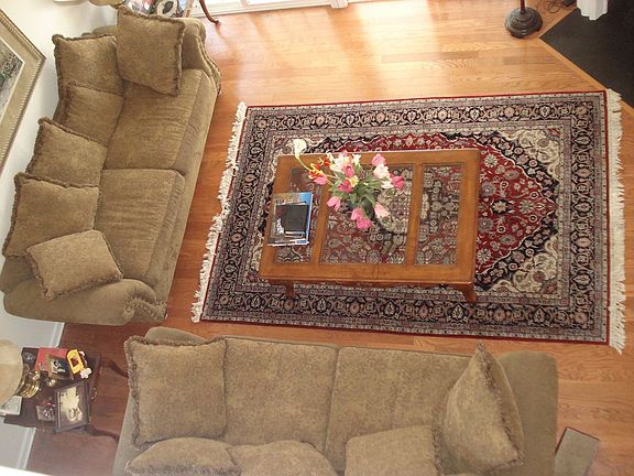 Looking down to great room