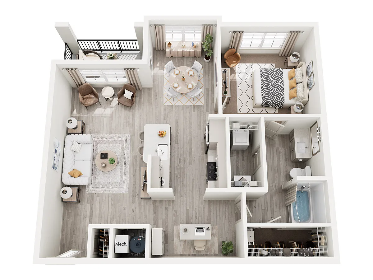 Floor plan A2.1 - 1x1