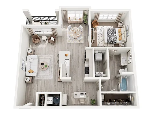 Floor plan A2 - 1X1