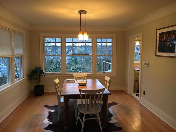 Dining room with view looking west