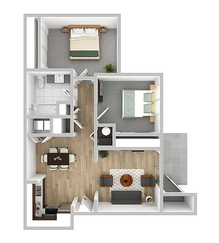 Floor plan 2B1B
