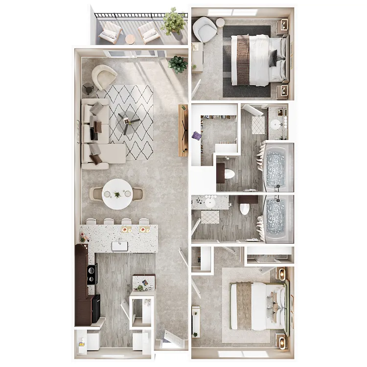 Floor plan 2 Bed 2 Bath