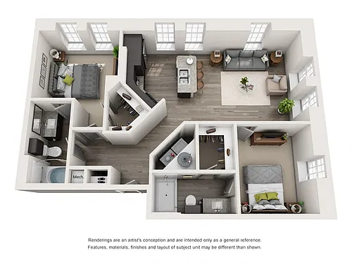 Floor plan THE ADAMS 1051 sf