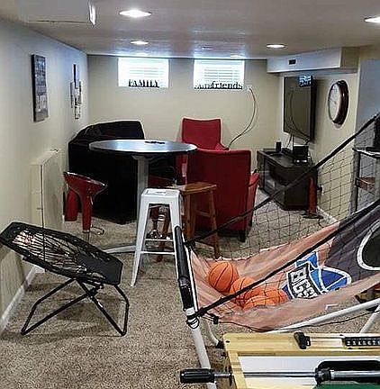 Rec room runs FL length of home