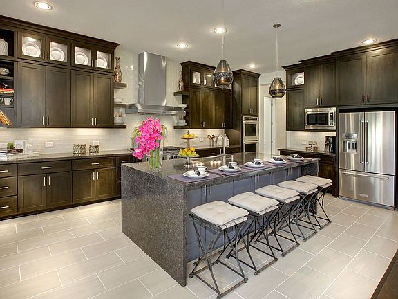 Kitchen with island and custom cabinets