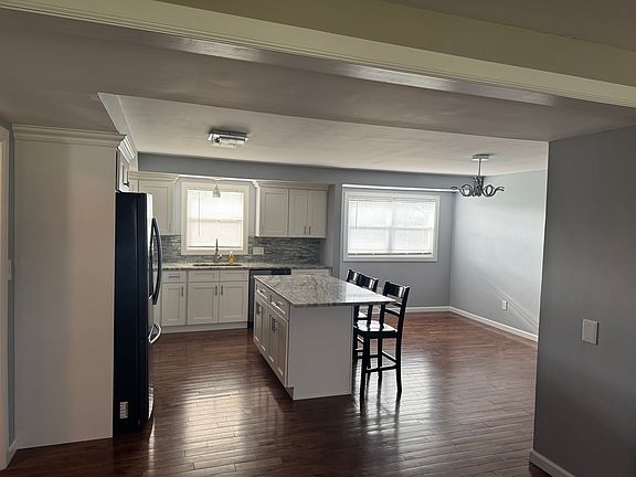 Open concept kitchen and dining room