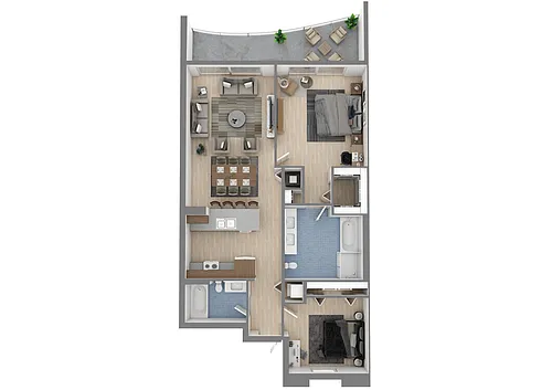 Floor plan 2 Bedroom 2 Bathroom