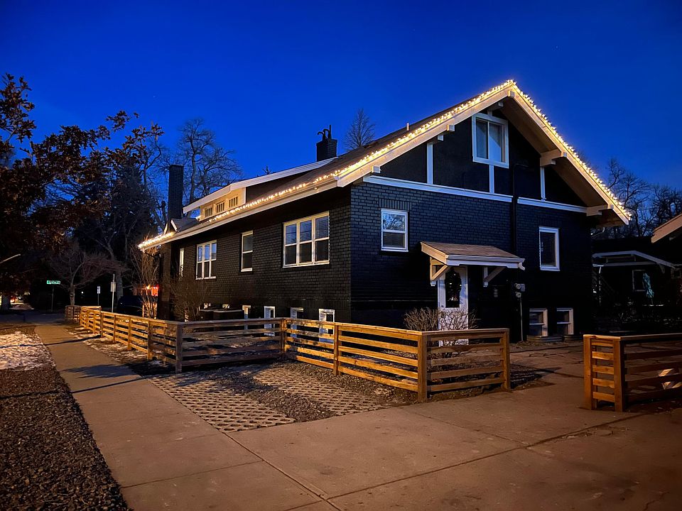 Night view of back of house with Unit B entrance.