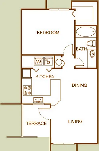 Plantation Colony - A2 - 1 Beds - 1 Baths - 879 Sq. ft.