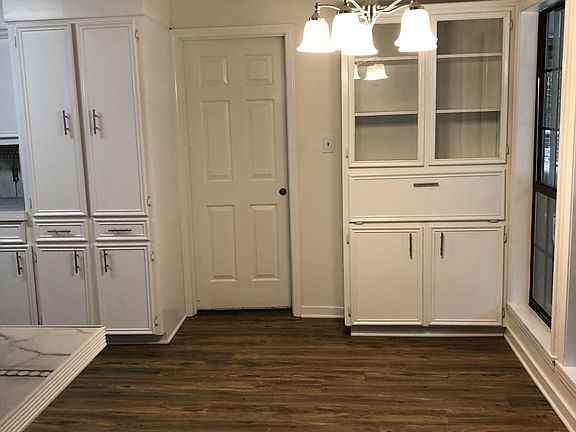 Eating area in kitchen with fold down desk
