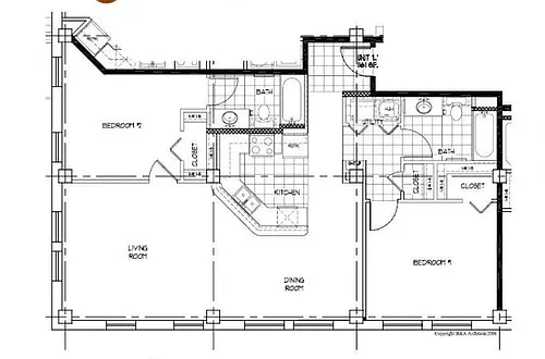 Floor plan 2 Bedroom 2 Bath