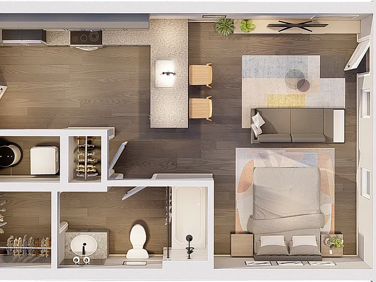 0A Studio Floorplan - 444 SF 0A Studio Floorplan - 444 SF