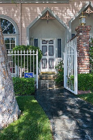 Front Door seen from Sunset Pl