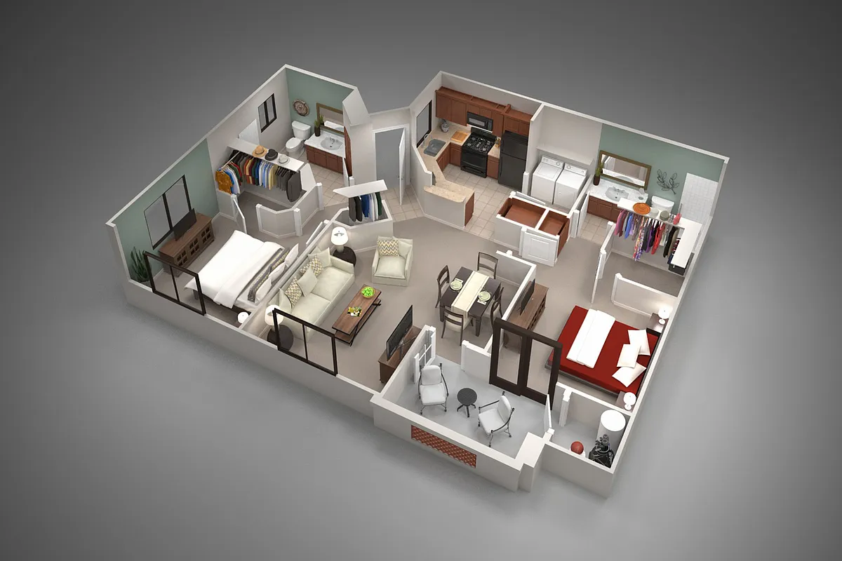 Floor plan Two Bedroom/Two Bath