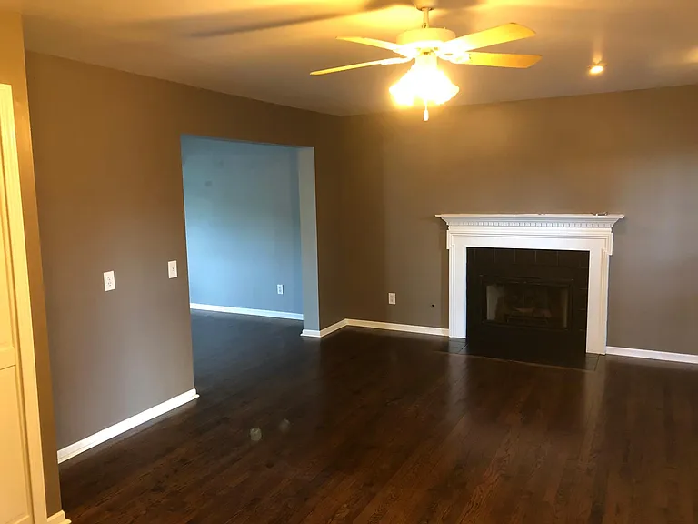 Dine-in kitchen with fireplace