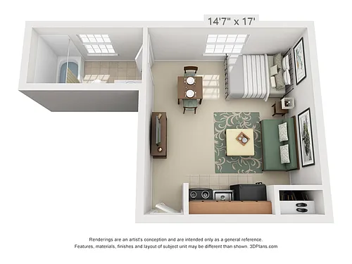 Floor plan Studio Deluxe | 250 sqft