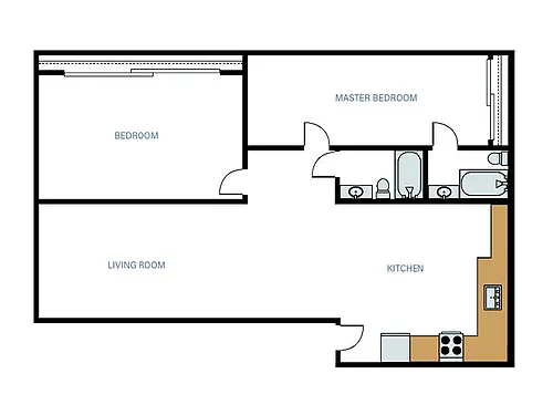 Floor plan 2 Bedroom 2 Bathroom R