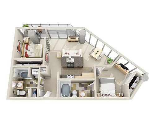 Floor plan Midrise B2A