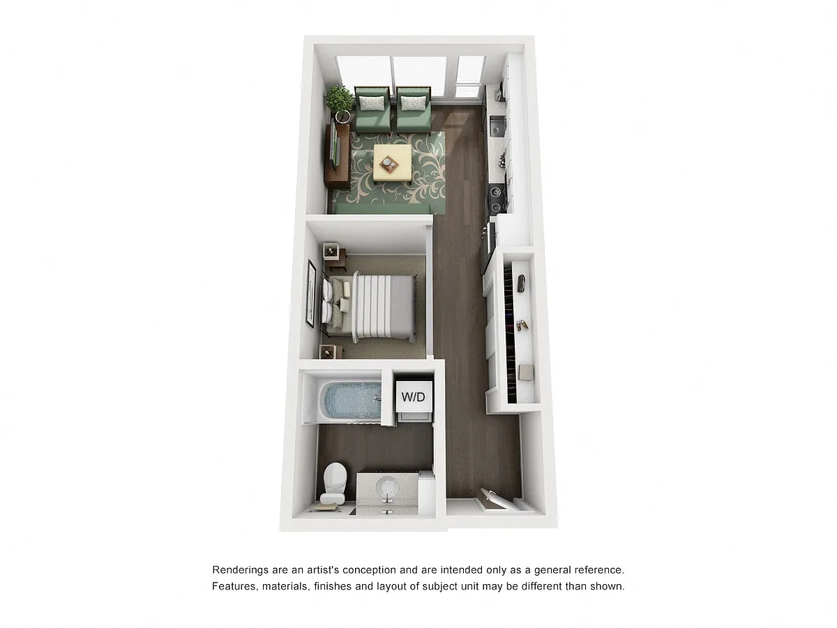 Floor plan Open 1x1 MFTE